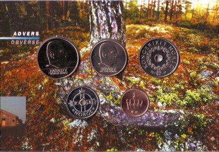 Набор монет Норвегии в буклете (5 шт). 2003 год, Норвегия. Набор монет Норвегии в буклете (5 шт). 2003 год, Норвегия.