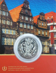 Монета 100 тенге. 2017 год, Казахстан. Бременские музыканты.