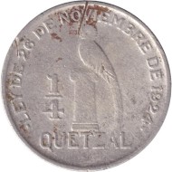 Монета 1/4 кетцаля. 1928 год, Гватемала.