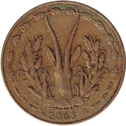 Монета 5 франков. 2003 год, Западные Африканские Штаты.