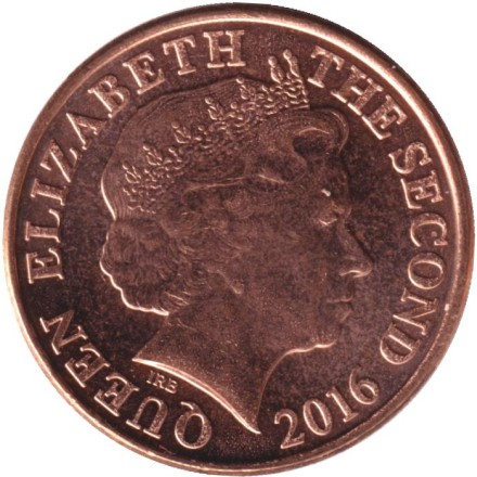 Монета 1 пенни. 2016 год, Джерси. Башня в Ле-Хок.