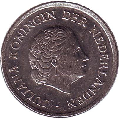 Монета 25 центов. 1978 год, Нидерланды.