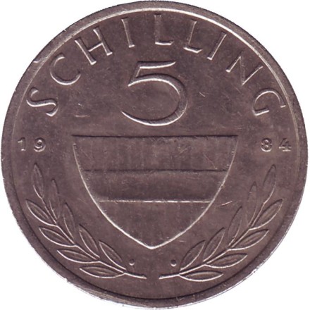 Всадник. Монета 5 шиллингов. 1984 год, Австрия. Всадник. Монета 5 шиллингов. 1984 год, Австрия.