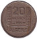 Монета 20 франков. 1956 год, Алжир.