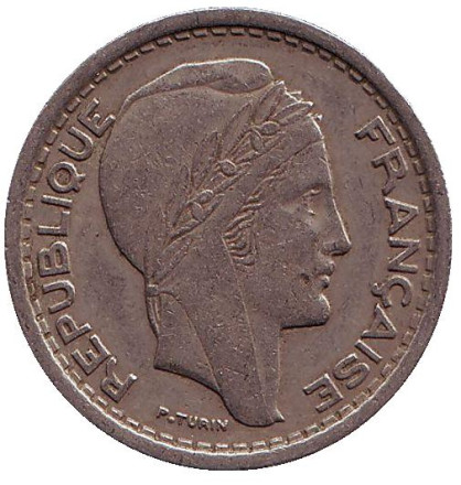 Монета 20 франков. 1956 год, Алжир.