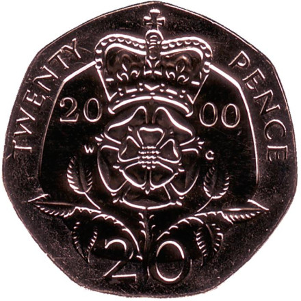 Монета 20 пенсов. 2000 год, Великобритания. BU.