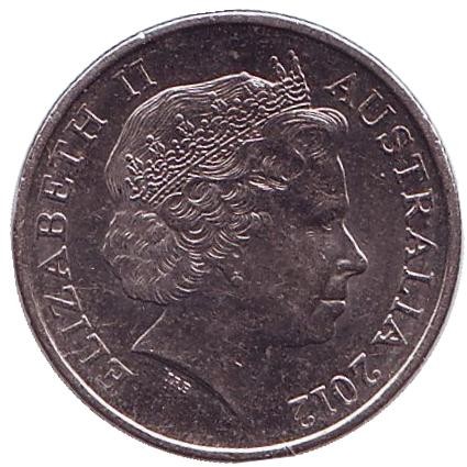 Монета 5 центов. 2012 год, Австралия. Ехидна. Монета 5 центов. 2012 год, Австралия. Ехидна.