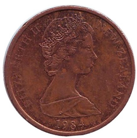 Монета 2 цента. 1984 год, Новая Зеландия. Цветки куаваи. Монета 2 цента. 1984 год, Новая Зеландия. Цветки куаваи.