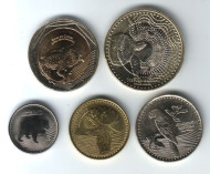 Набор монет Колумбии (5 шт.) 2012-13 гг., Колумбия. Набор монет Колумбии (5 шт.) 2012-13 гг., Колумбия.