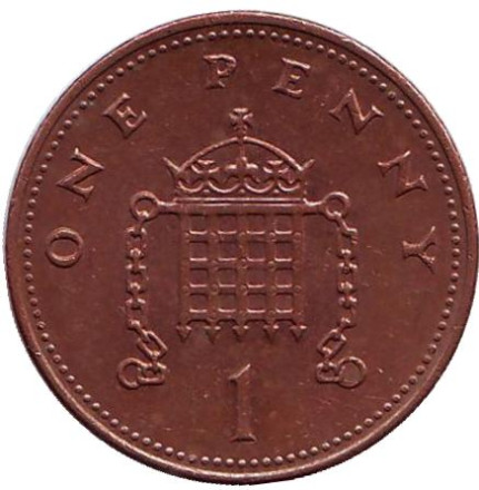 Монета 1 пенни. 2003 год, Великобритания.