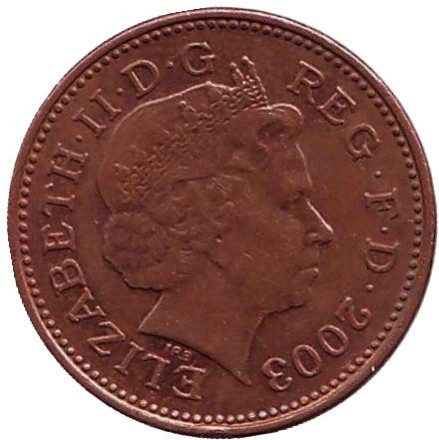 Монета 1 пенни. 2003 год, Великобритания. Монета 1 пенни. 2003 год, Великобритания.