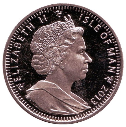 Монета 1 крона, 2013 год, Остров Мэн. Кермодский медведь. (Медведи). Монета 1 крона, 2013 год, Остров Мэн. Кермодский медведь. (Медведи).