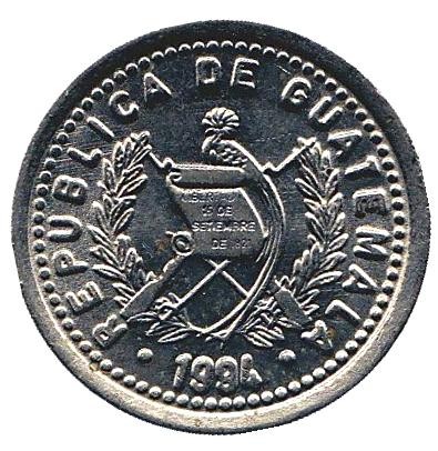 Монета 5 сентаво. 1994 год, Гватемала. Хлопковое дерево. Монета 5 сентаво. 1994 год, Гватемала. Хлопковое дерево.