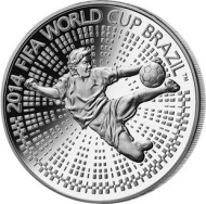 Монета 1 рубль. 2013 год, Беларусь. Чемпионат мира по футболу 2014 года в Бразилии. Монета 1 рубль. 2013 год, Беларусь. Чемпионат мира по футболу 2014 года в Бразилии.