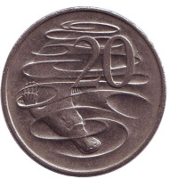 Монета 20 центов. 1998 год, Австралия. Утконос. Монета 20 центов. 1998 год, Австралия. Утконос.