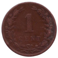 Монета 1 цент. 1884 год, Нидерланды. Монета 1 цент. 1884 год, Нидерланды.