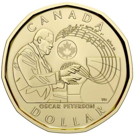 Монета 1 доллар. 2022 год, Канада. Оскар Питерсон.