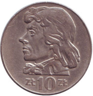 Монета 10 злотых. 1969 год, Польша. Тадеуш Костюшко. Монета 10 злотых. 1969 год, Польша. Тадеуш Костюшко.
