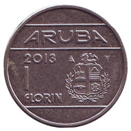 Монета 1 флорин. 2013 год, Аруба. Монета 1 флорин. 2013 год, Аруба.