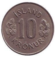 Монета 10 крон. 1969 год, Исландия. Монета 10 крон. 1969 год, Исландия.