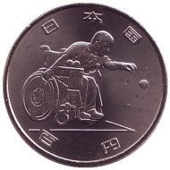 Монета 100 йен. 2018 год, Япония. Бочча. Летние Паралимпийские игры 2020 (Токио). Монета 100 йен. 2018 год, Япония. Бочча. Летние Паралимпийские игры 2020 (Токио).