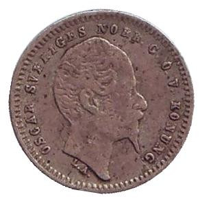 Монета 10 эре. 1859 год, Швеция. Монета 10 эре. 1859 год, Швеция.