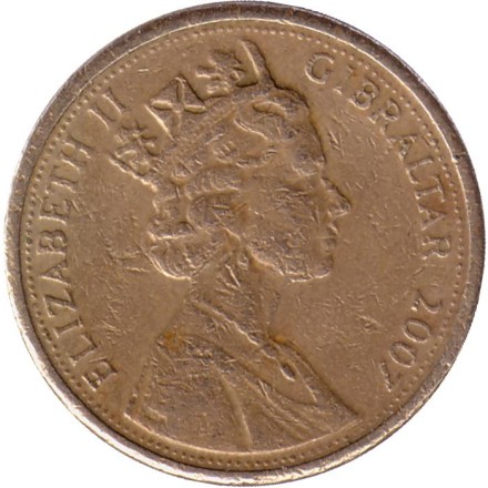 Монета 1 фунт. 2007 год, Гибралтар. Находка черепа неандертальца на Гибралтаре.