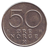 Монета 50 эре. 1993 год, Норвегия. Монета 50 эре. 1993 год, Норвегия.