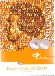 Монета 5 евро в буклете. 2004 год, Нидерланды. 50-летие окончания колонизации Нидерландских Антильских островов.