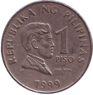 Монета 1 песо. 1999 год, Филиппины.