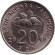 Монета 20 сен. 2008 год, Малайзия. Корзина с едой. Монета 20 сен. 2008 год, Малайзия. Корзина с едой.