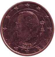 Монета 2 цента. 2012 год, Бельгия. Монета 2 цента. 2012 год, Бельгия.