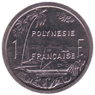 Монета 1 франк, 2001 год, Французская Полинезия. UNC. Монета 1 франк, 2001 год, Французская Полинезия. UNC.