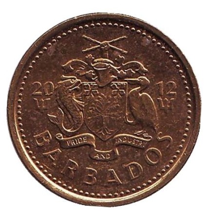 Монета 5 центов. 2012 год, Барбадос. Маяк.