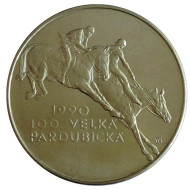 Монета 100 крон, 1990 год, Чехословакия. Скачки.