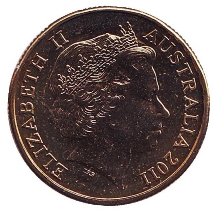 Монета 1 доллар. 2011 год, Австралия. Голова барана Меринос. Австралийская шерсть. (Отметка: "C").