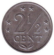 Монета 2,5 цента. 1979 год, Нидерландские Антильские острова. Монета 2,5 цента. 1979 год, Нидерландские Антильские острова.