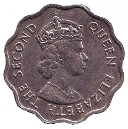 Монета 10 центов. 1971 год, Маврикий. Монета 10 центов. 1971 год, Маврикий.