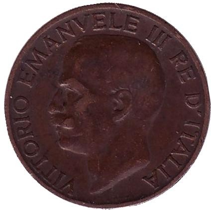 Монета 5 чентезимо. 1932 год, Италия. Колос пшеницы. Виктор Эммануил III. Монета 5 чентезимо. 1932 год, Италия. Колос пшеницы. Виктор Эммануил III.