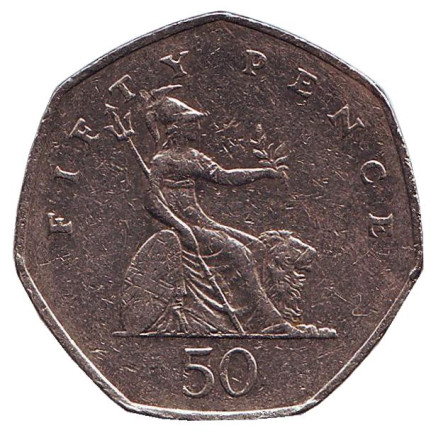 Монета 50 пенсов. 1999 год, Великобритания.