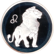 Монета 2 рубля. 2002 год, Россия. Лев. Серия "Знаки зодиака". Монета 2 рубля. 2002 год, Россия. Лев. Серия "Знаки зодиака".