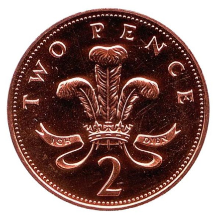 Монета 2 пенса. 1986 год, Великобритания. BU.