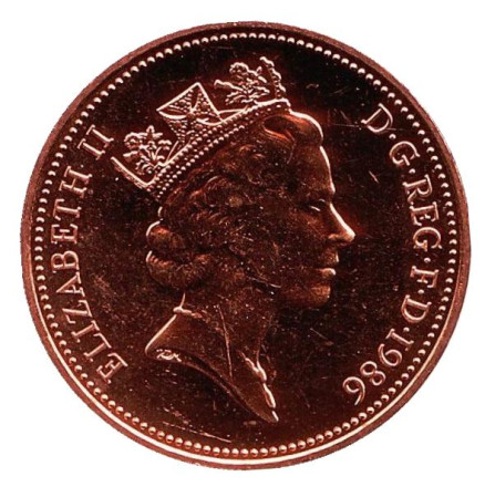 Монета 2 пенса. 1986 год, Великобритания. BU. Монета 2 пенса. 1986 год, Великобритания. BU.