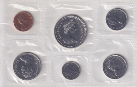 Банковский набор монет Канады. (6 шт), 1974 год. Банковский набор монет Канады. (6 шт), 1974 год.