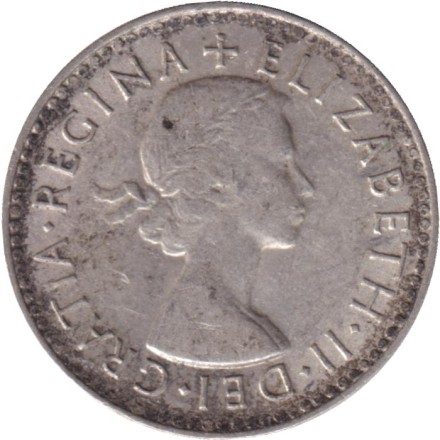 Монета 3 пенса. 1954 год, Австралия.