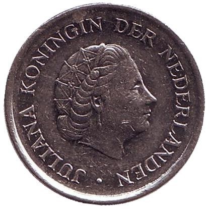 Монета 25 центов. 1980 год, Нидерланды.