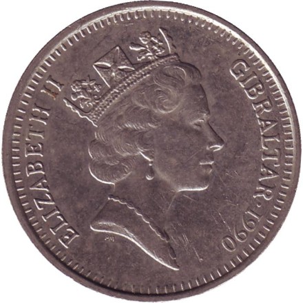 Мавританский замок. Монета 10 пенсов. 1990 год (AA), Гибралтар. Мавританский замок. Монета 10 пенсов. 1990 год (AA), Гибралтар.