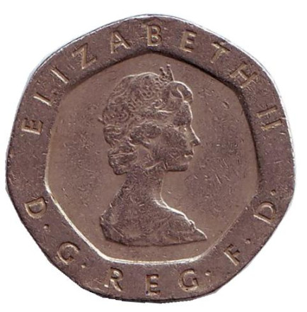 Монета 20 пенсов. 1982 год, Великобритания.