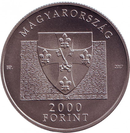 Монета 2000 форинтов. 2017 год, Венгрия. 650 лет Печскому университету. Монета 2000 форинтов. 2017 год, Венгрия. 650 лет Печскому университету.