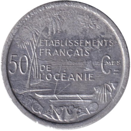 Монета 50 сантимов. 1949 год, Французская Океания.